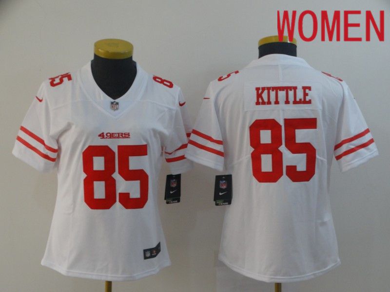 Women San Francisco 49ers 85 Kittle White Nike Vapor Untouchable Limited Player NFL Jerseys